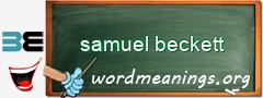 WordMeaning blackboard for samuel beckett